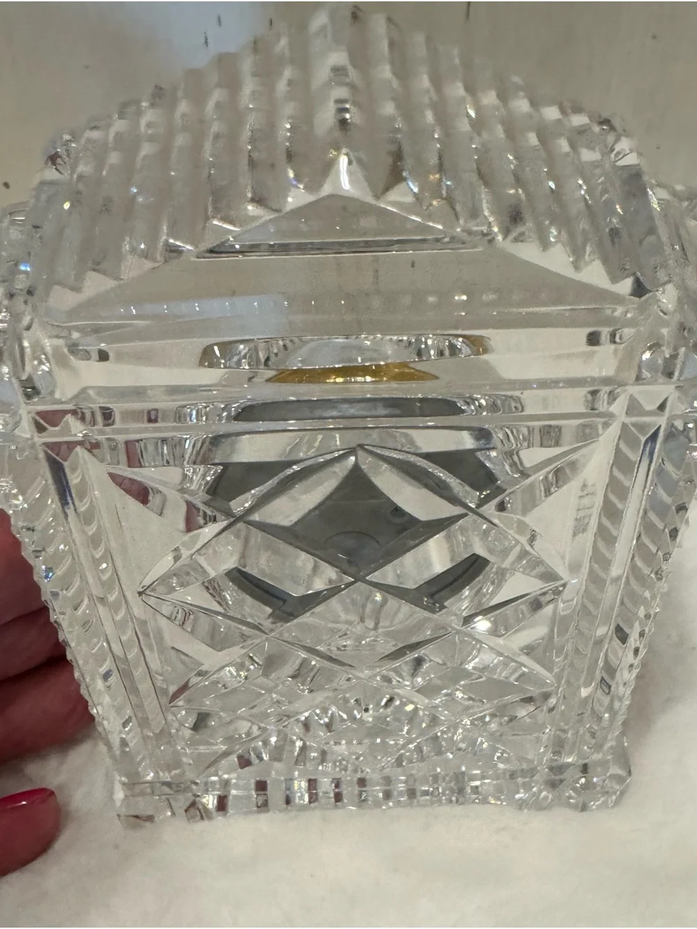 Waterford Crystal Small Clock with Gold Tone Dial New Battery Works Great